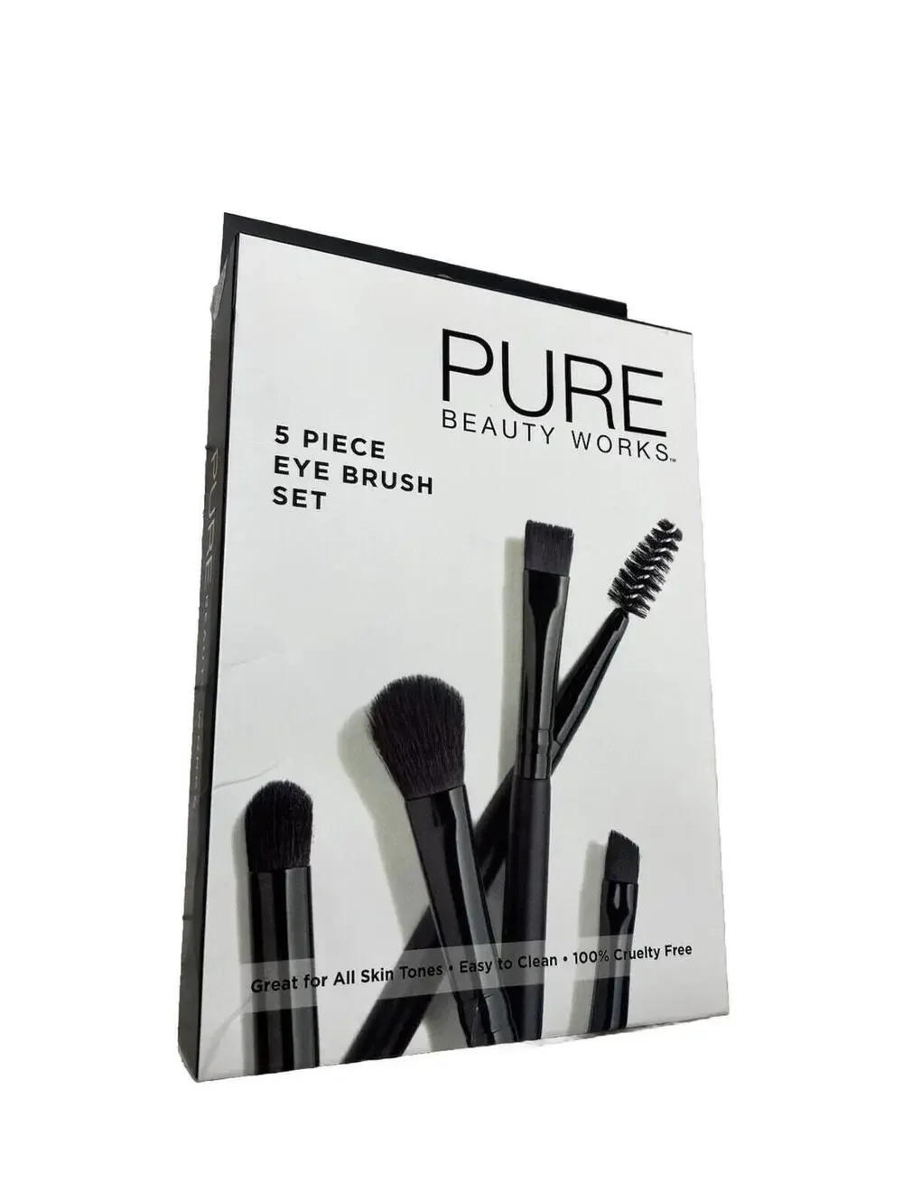 BRAND NEW Pure Beauty Works 5pc Black Eyebrow and Eye Blending Brush Set